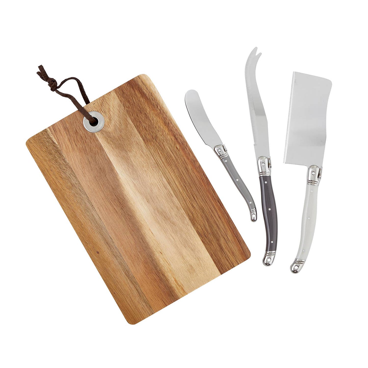 Santa Barbara Acacia Wood Cheese Board with Knives Book Box