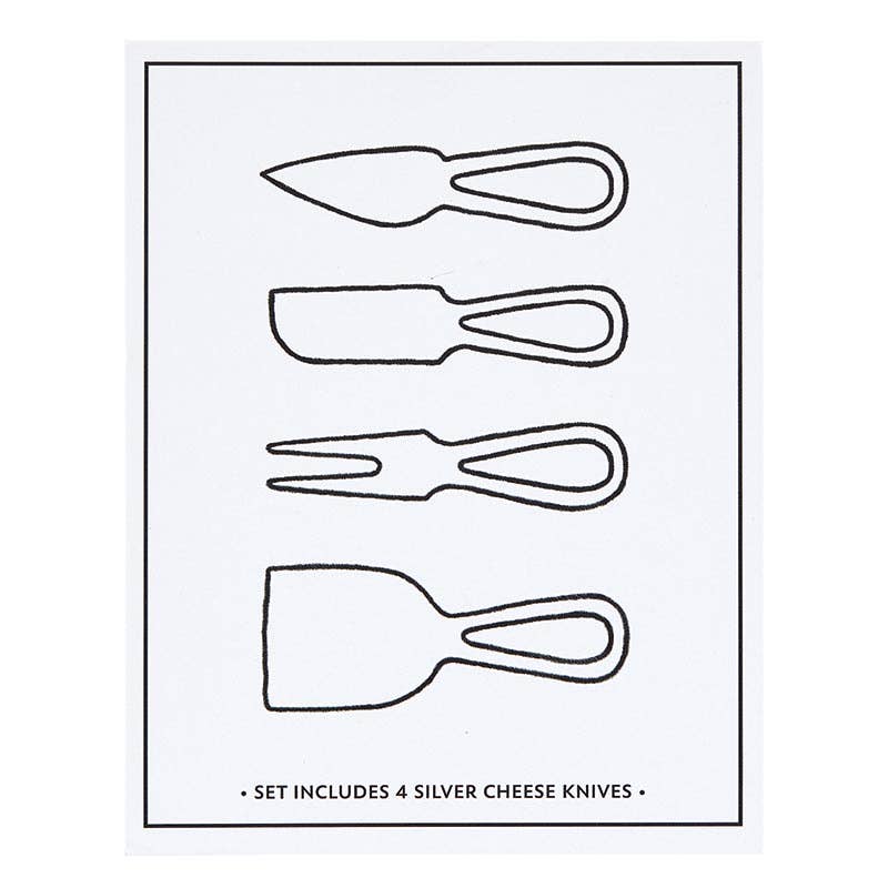 Santa Barbara Cardboard Book Box - Silver Cheese Knives