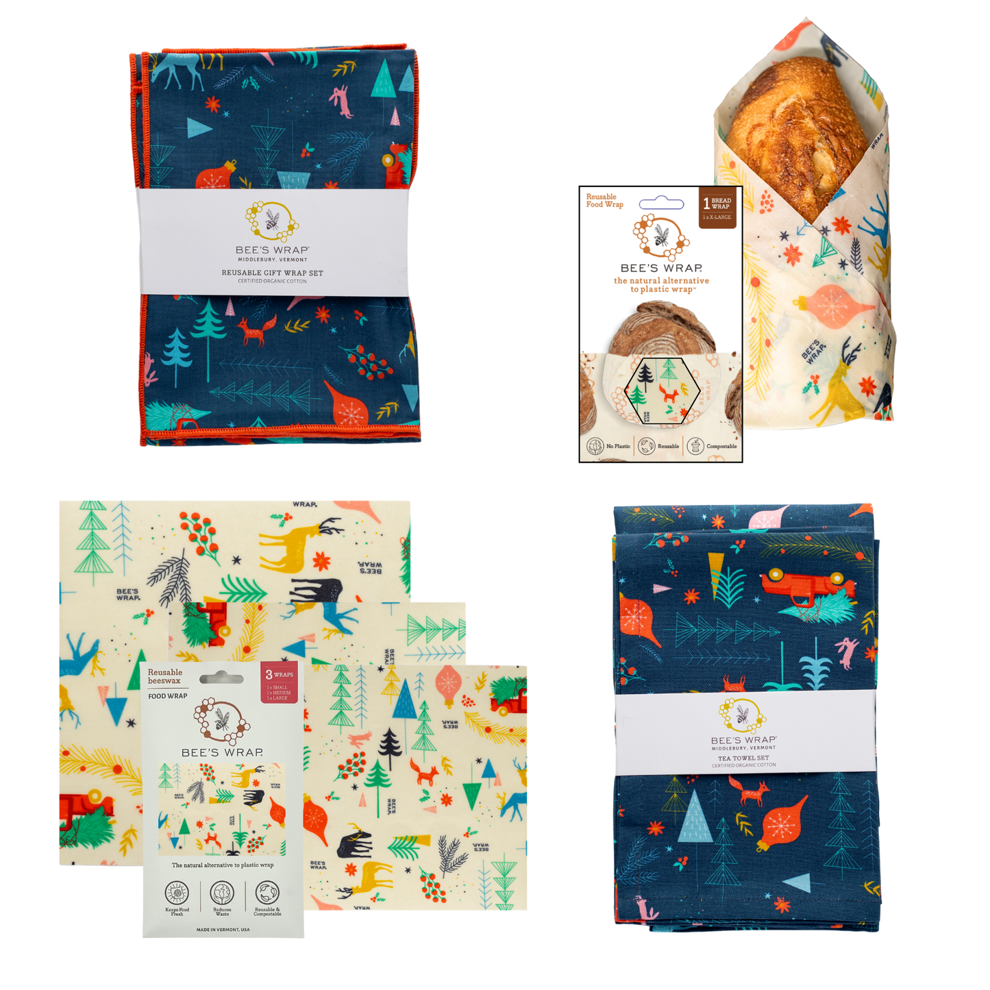 NEW! Winter Wonderland Assorted 3 Pack, Reusable Food Wraps