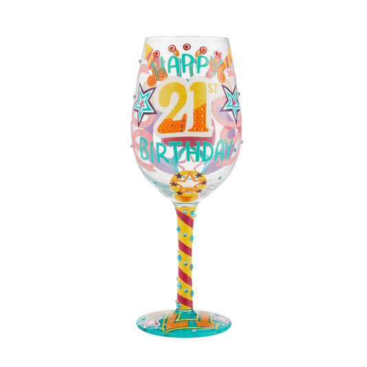 Lolita "Happy 21st Birthday" Wine Glass