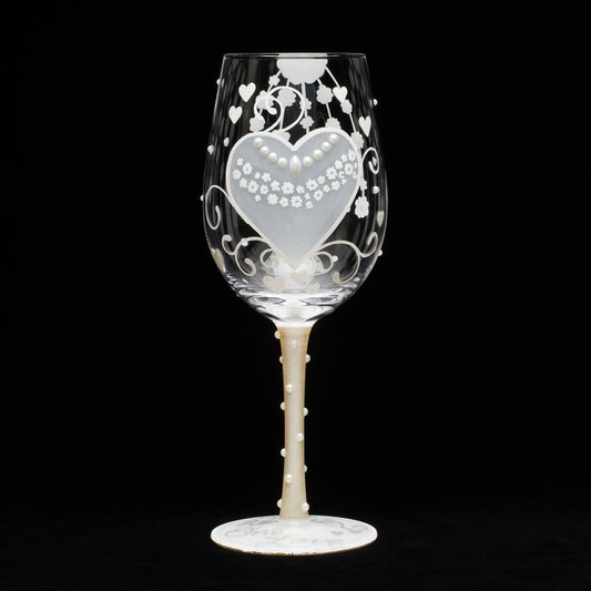 Lolita "Two Hearts One Love" Bride Wine Glass