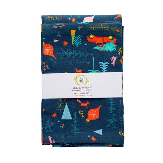 NEW! Holiday Tea Towel 2 Pack, Winter Wonderland, Organic