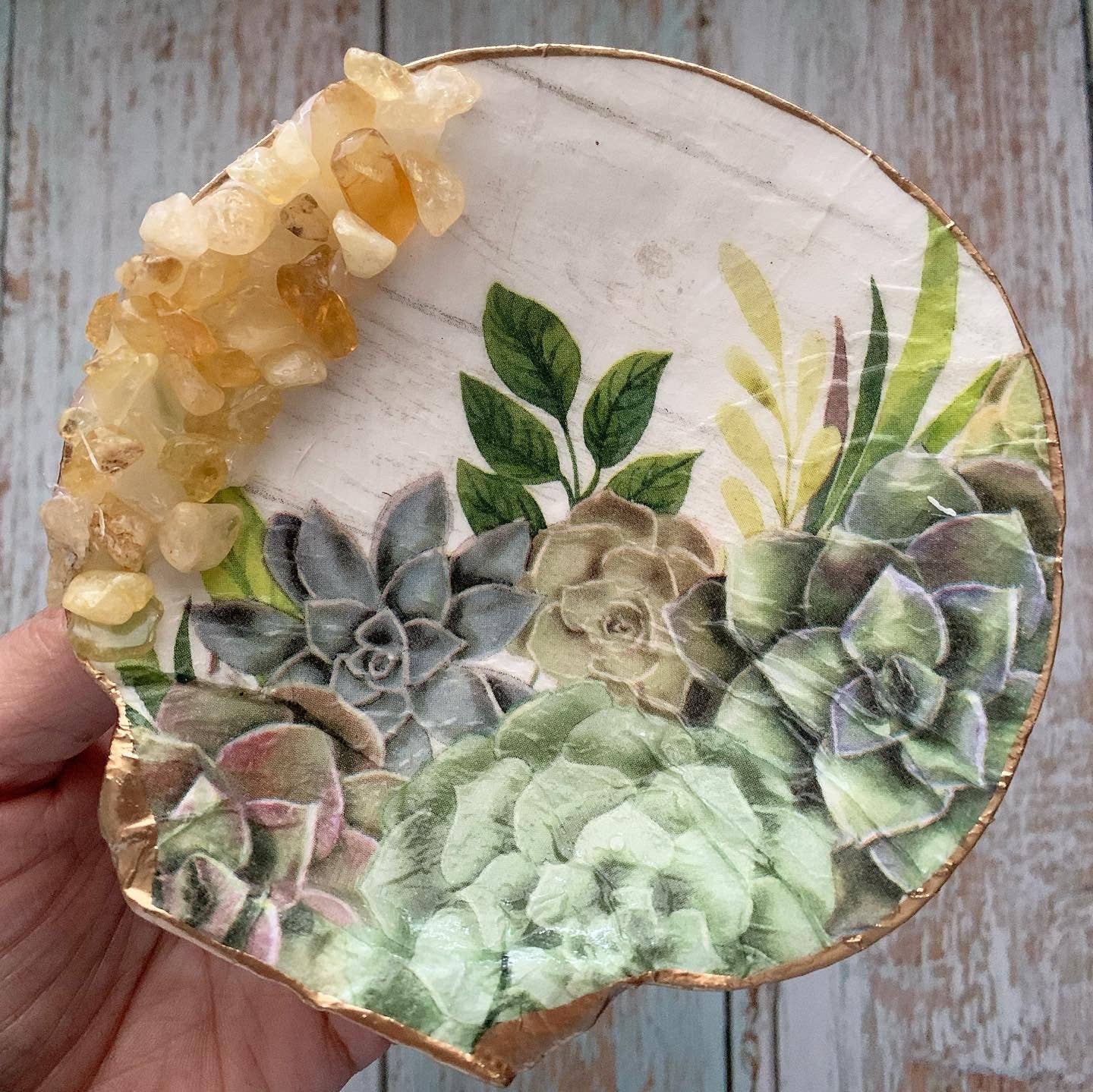 "Citrine Succulents" Serenity Shells