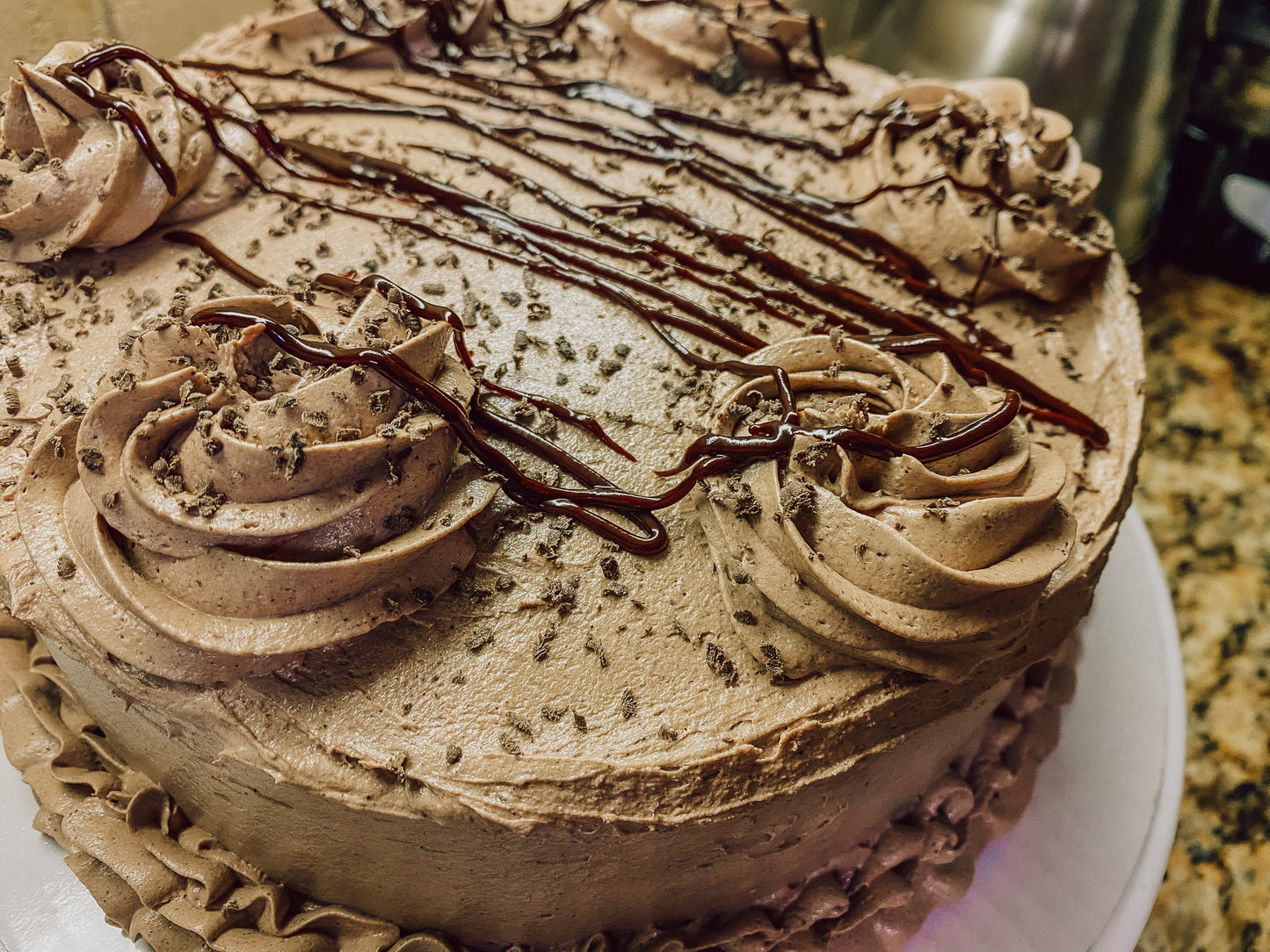 Layered Chocolate Cake with Chocolate Buttercream Frosting