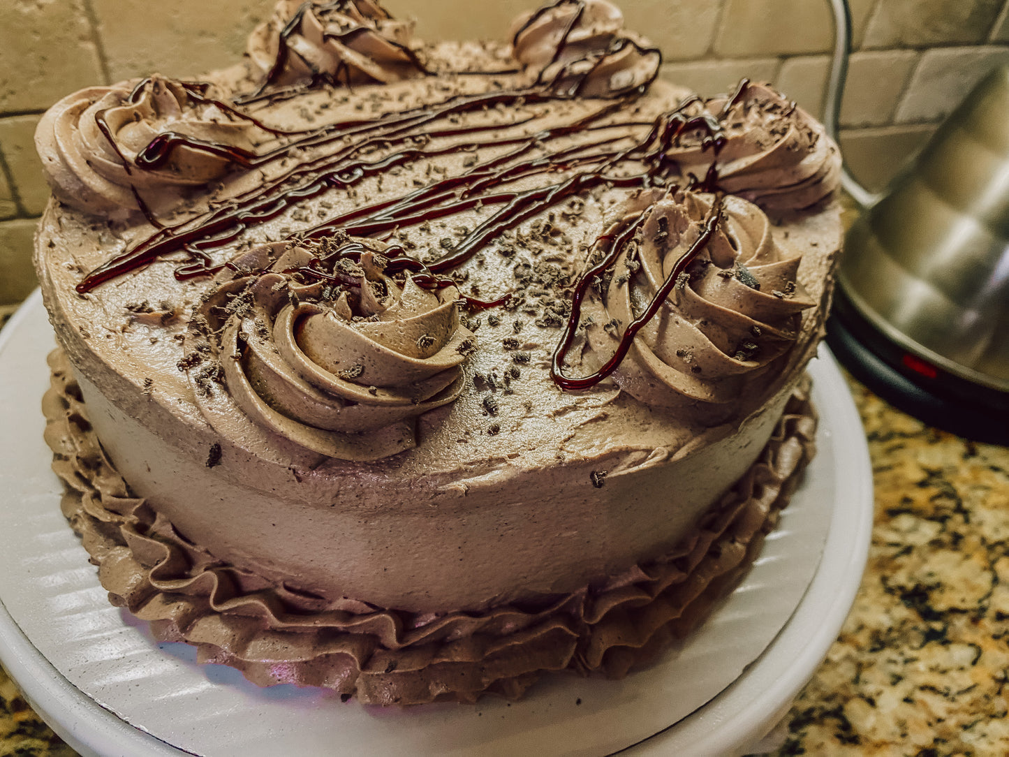 Layered Chocolate Cake with Chocolate Buttercream Frosting