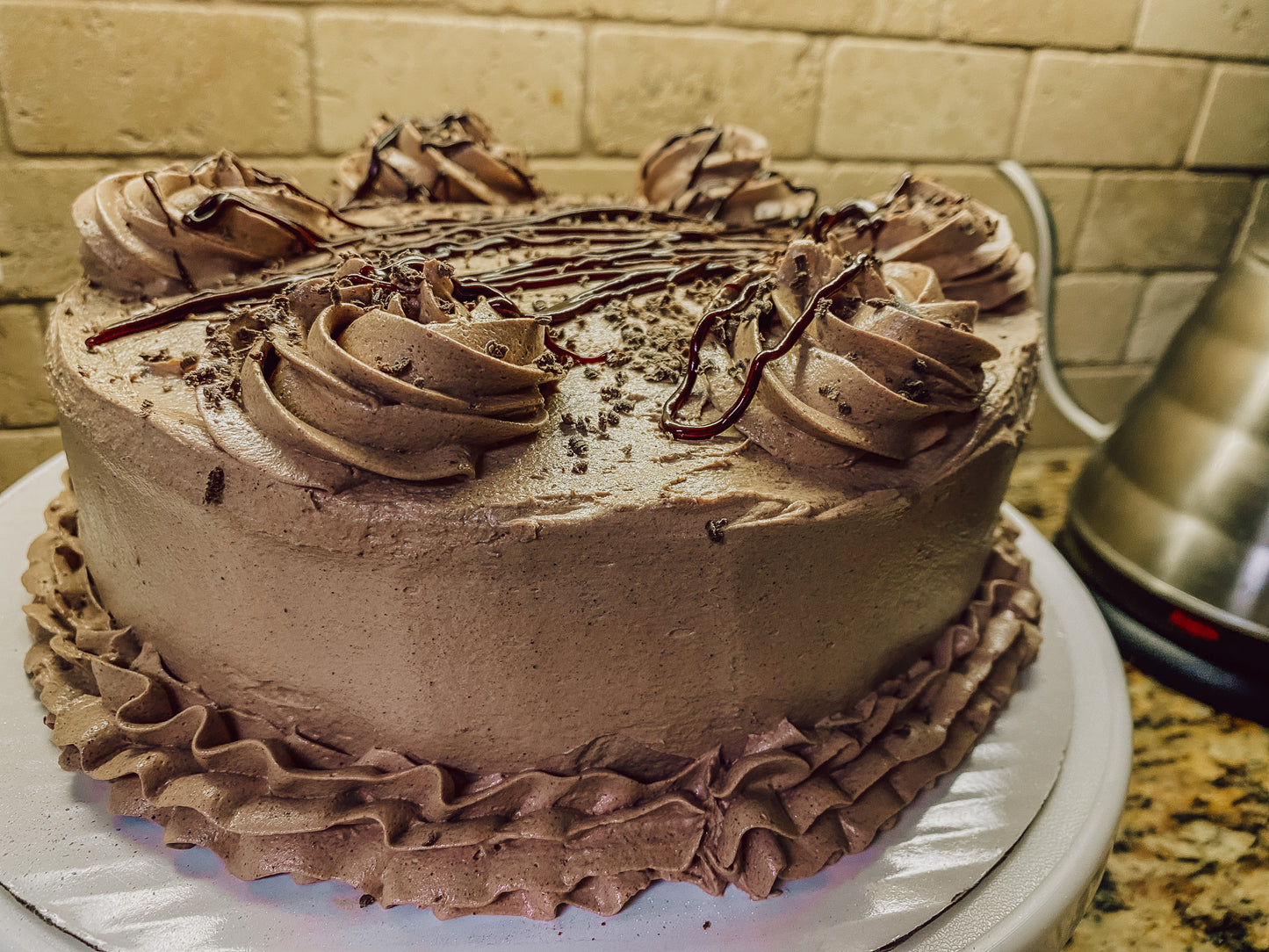 Layered Chocolate Cake with Chocolate Buttercream Frosting