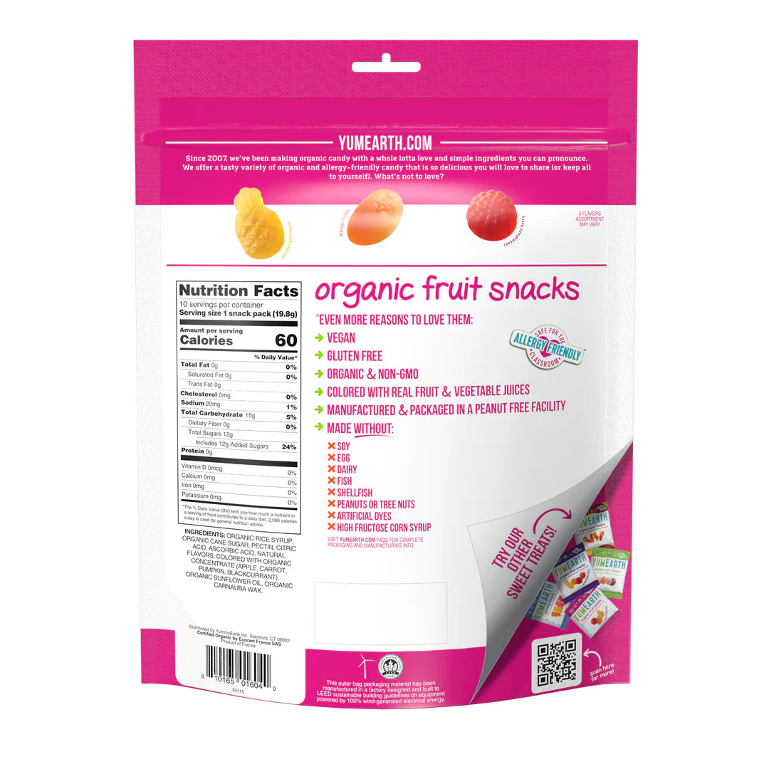 YUMEARTH Organic & Gluten Free Tropical Fruit Snacks