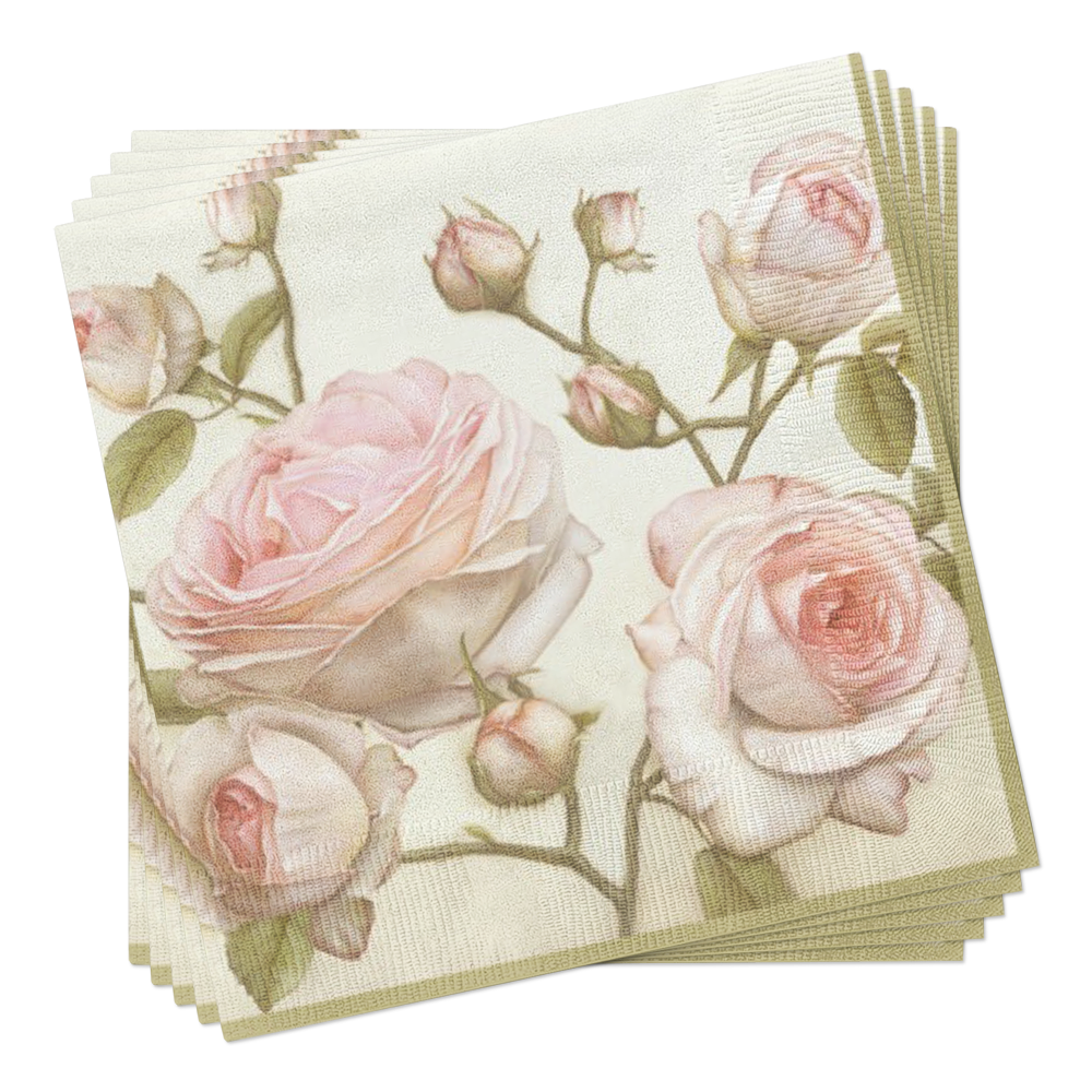 Lucy Roses Cocktail Paper Napkins