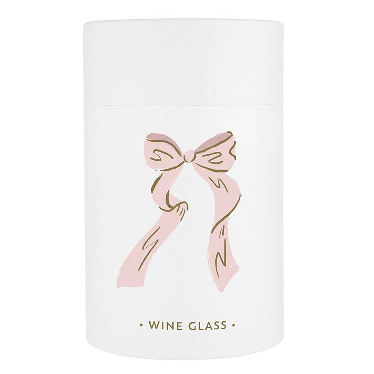 Santa Barbara Stemless Wine Glass - Pink Bow