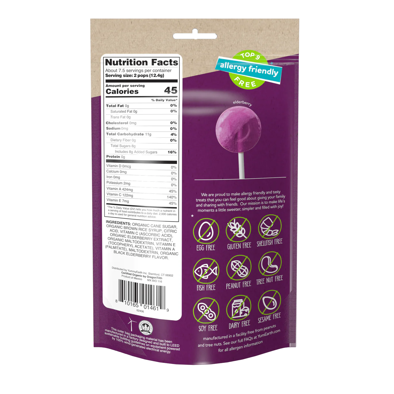 YUMEARTH Organic Ultimate Elderberry Lollipops